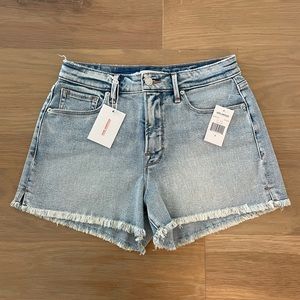 Good American Women’s The Cut Off Blue365 Denim Jean Shorts Size 6 NWT